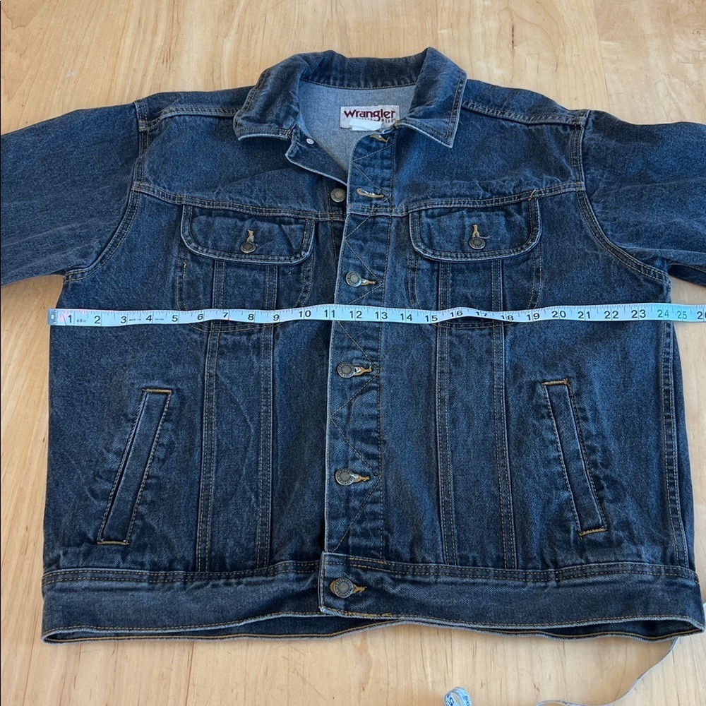 Vintage Wrangler Men's Rugged Wear Washed Black Denim Jacket - Picture 3 of 7